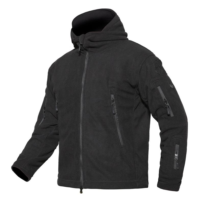 Herre Varm Fleece Udendørs Softshell Hætte Military Tactical Army Green Jakke