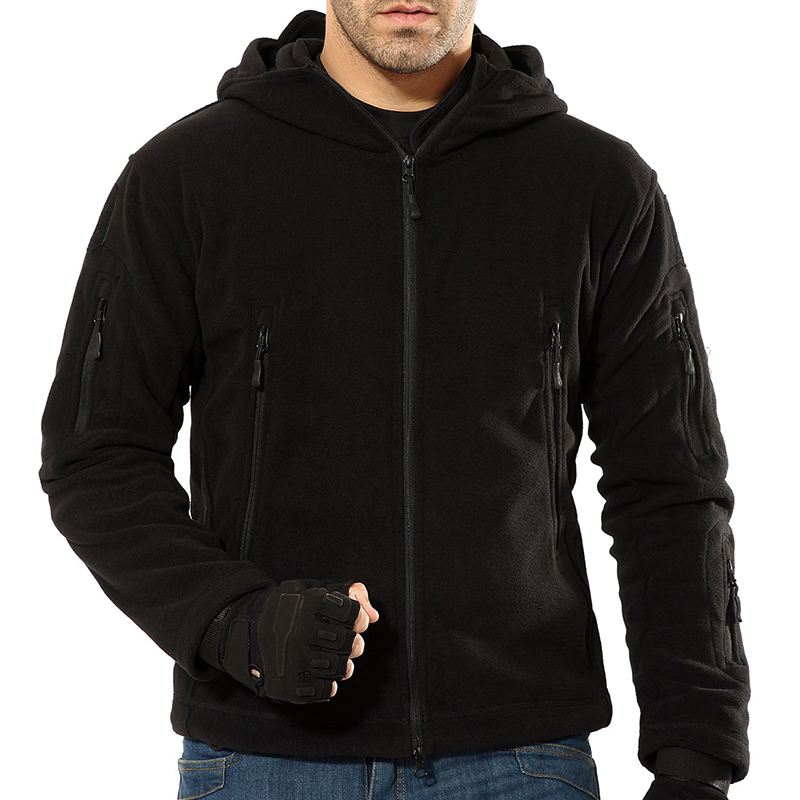 Herre Varm Fleece Udendørs Softshell Hætte Military Tactical Army Green Jakke