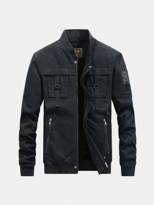 Herre Varme Fleece Liner Lommer Trendy Cargo Bomuldsjakke