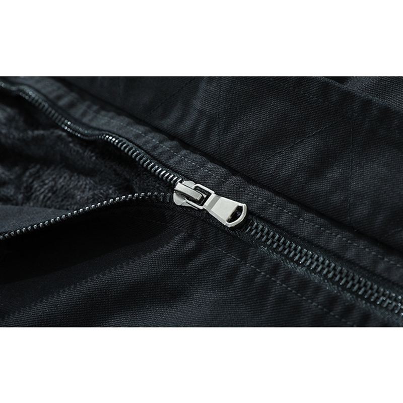 Herre Varme Fleece Liner Lommer Trendy Cargo Bomuldsjakke