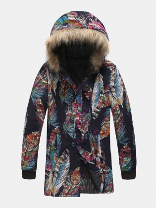 Herre Vinter Hooded Warm Mode Mid Long Bomuld Frakker