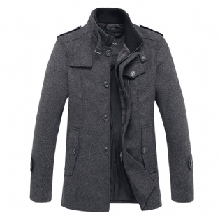 Herremode Casual Standkrave Ulden Jakke Business Tren