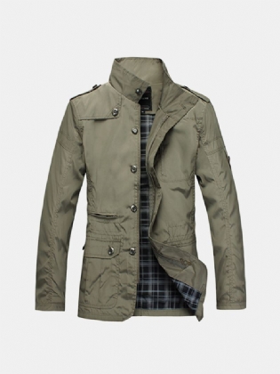 Herremode Solid Oversize Slim Fit Tynd Trenchcoat