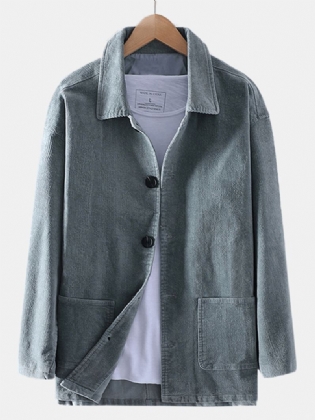 Vintage Corduroy Dobbeltlommer Langærmet Casual Jack Til Mænd
