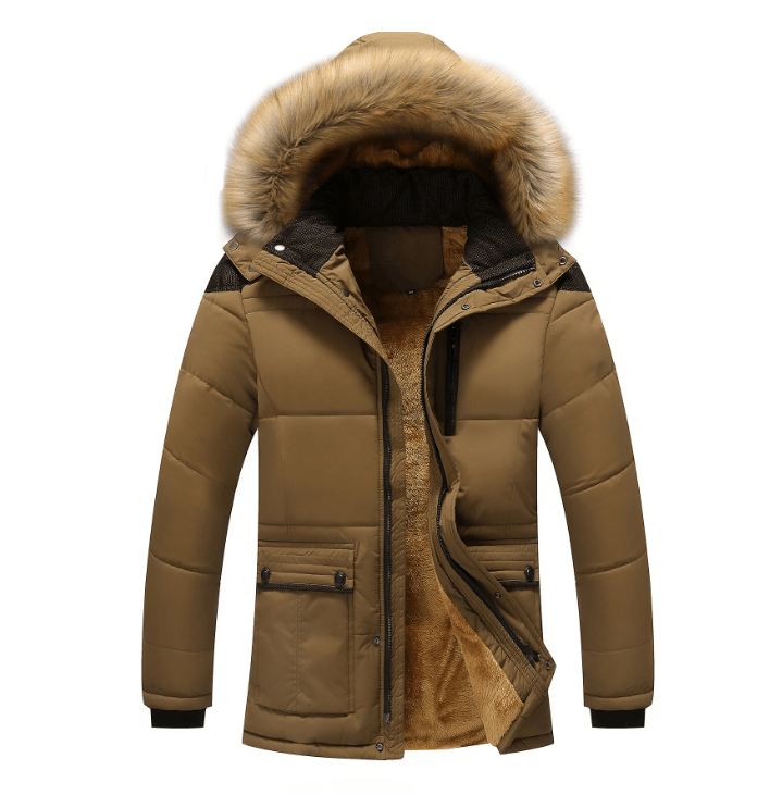 Vinterfrakke Plus Size Herrejakke Varm Overfrakke Outwear Bomuld Hooded Down Coat