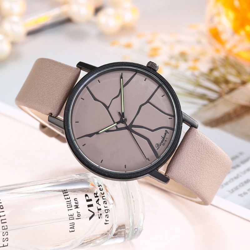 Creative Lightning Dial Farverigt Læderbånd Mode Kvinder Quartz Watch Armbånd