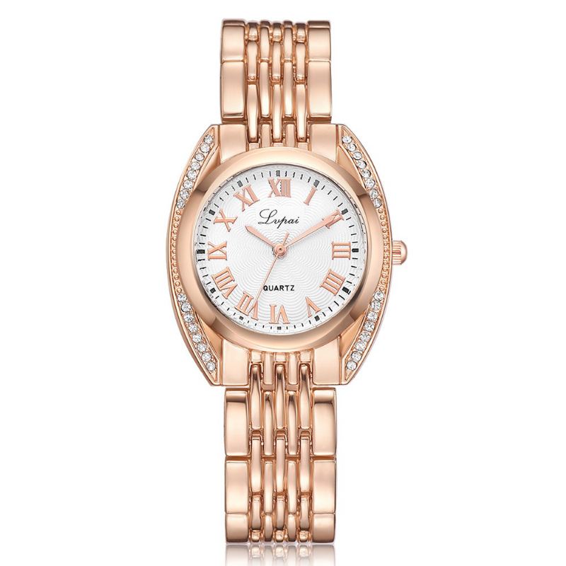 High-end Dame Romertal Quartz Watch Mode Casual Stålbælte Dameur