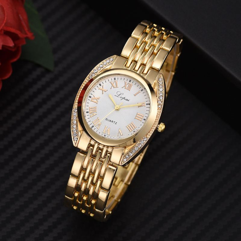 High-end Dame Romertal Quartz Watch Mode Casual Stålbælte Dameur
