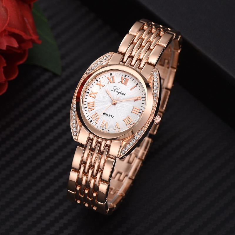 High-end Dame Romertal Quartz Watch Mode Casual Stålbælte Dameur