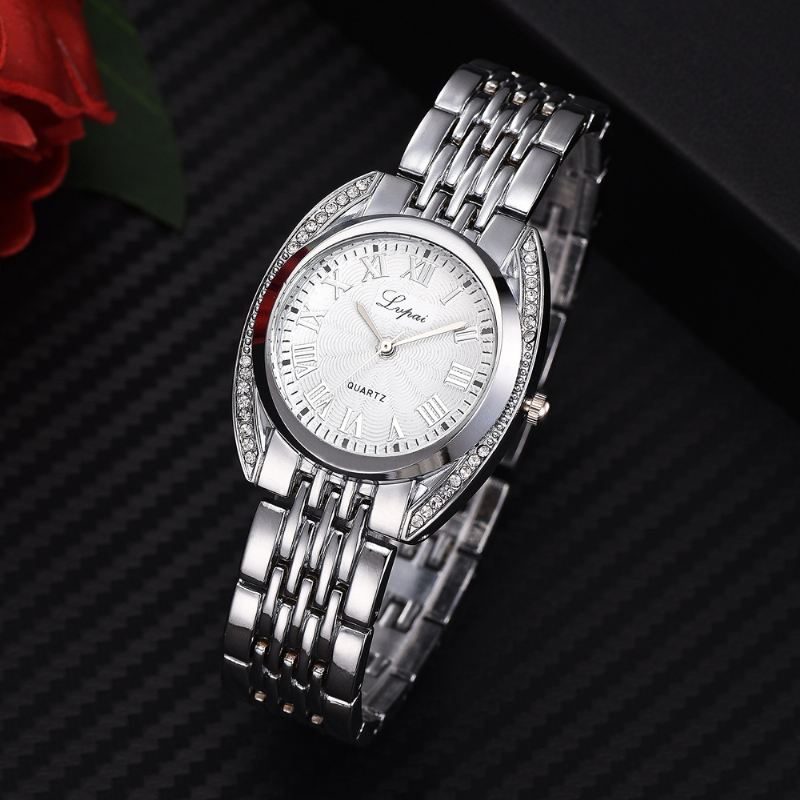High-end Dame Romertal Quartz Watch Mode Casual Stålbælte Dameur