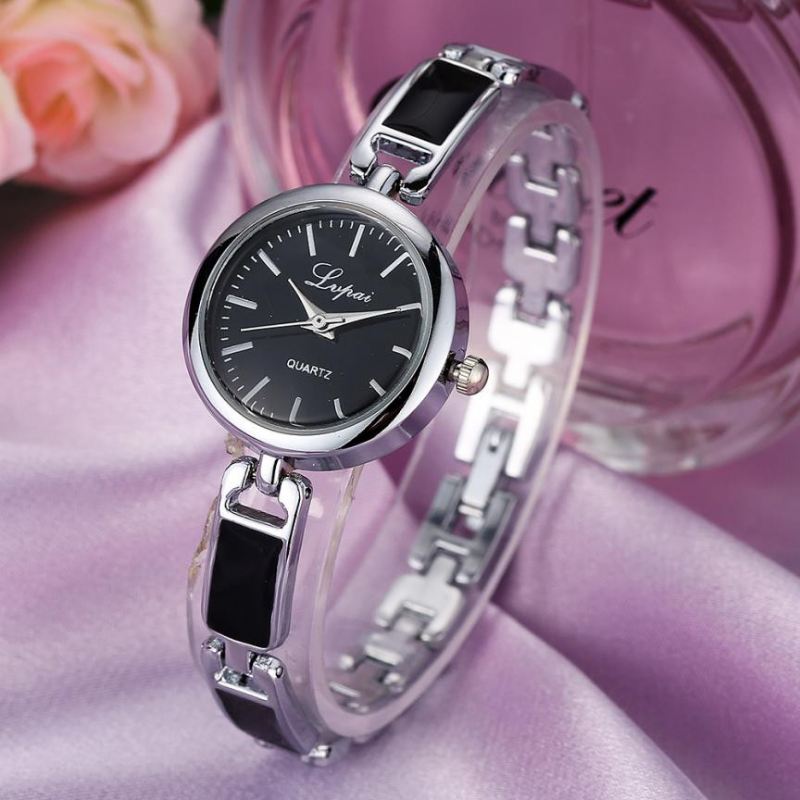 Rustfrit Stål Rhinestone Dame Armbåndsur Elegant Design Quartz Watch