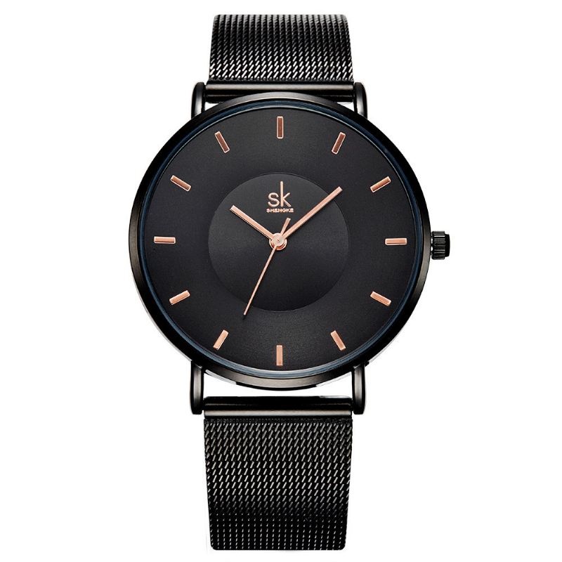 Ultratynde Fashionable Kvinder Armbåndsur Fuld Stål Kjole Quartz Ure