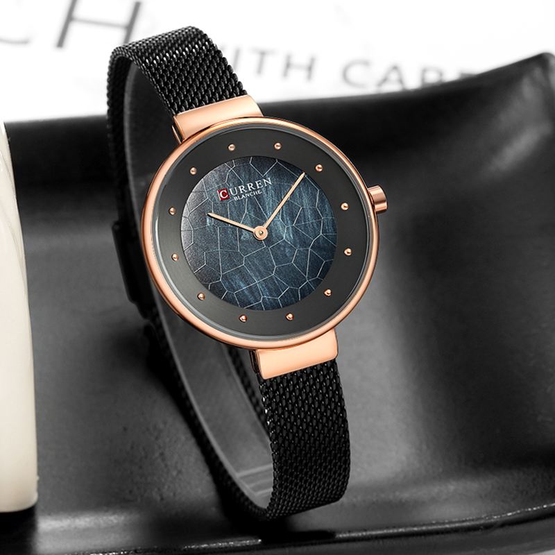 Unikt Skivedesign Elegant Armbåndsur Til Kvinder Business Kvartsur