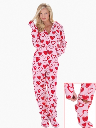 Hættetrøje Front Lynlås Polar Fleece Footed Pyjamas