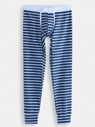 Herre Efterår Vinter Stribede Termobukser Lange Johns Pyjamas