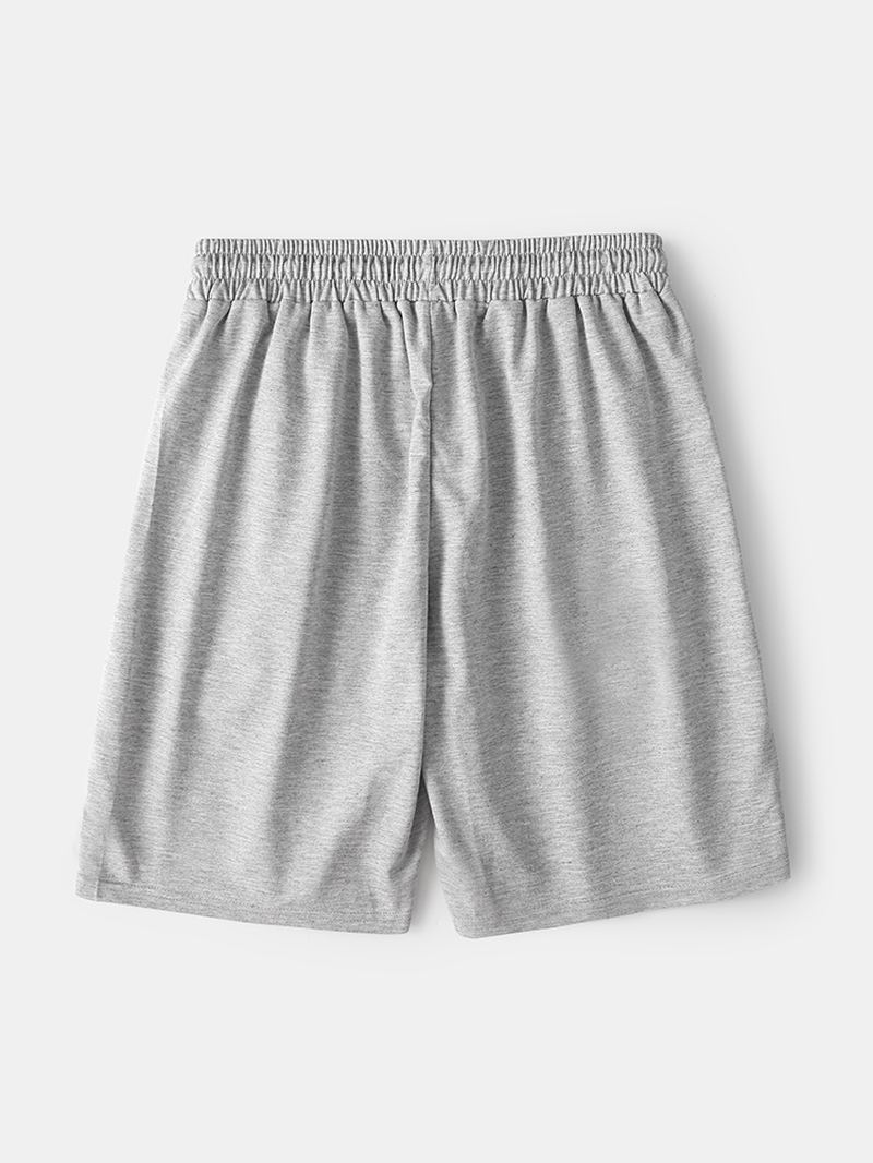 Herre Ensfarvet Snøre Til Hjemmet Afslappede Shorts Med Lomme