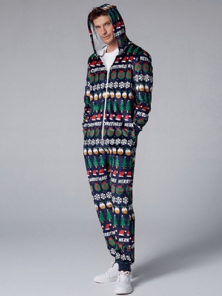 Herre Julemønster Onesies Hættepyjamas Sæt