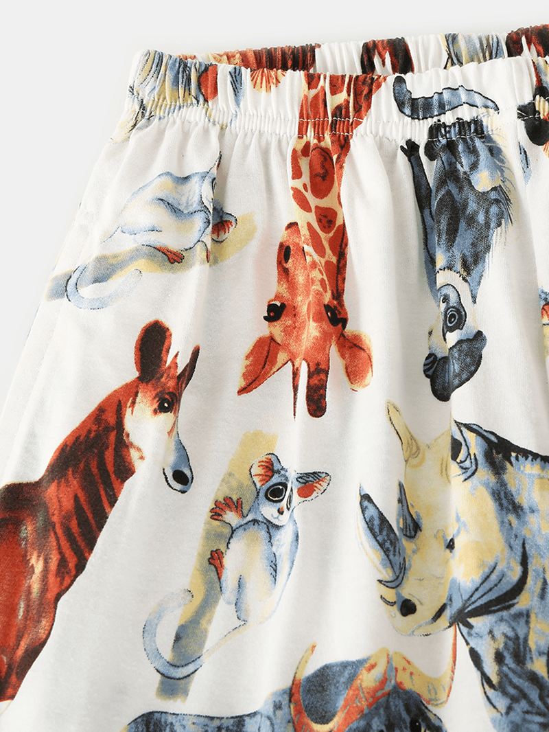 Kvinder Bomuld Animal Med Tryk Camp Krave Langærmet Hjem Casual Pyjamas Sæt