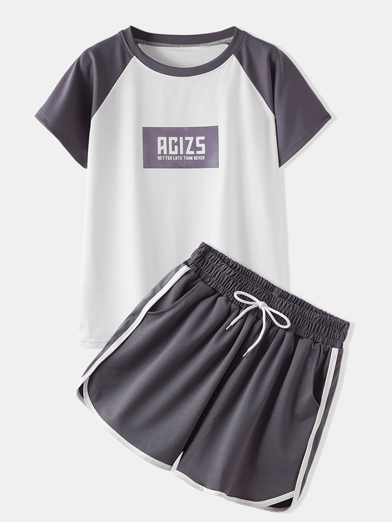 Kvinder Sjov Tegneserie Avocado Med Tryk Raglan Ærmer Casual Sport Pyjamas Sæt
