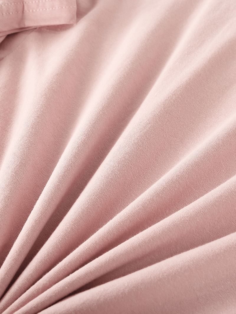 Kvinder Tegneserie Kat Med Tryk Langærmet Trøje Elastisk Talje Lommebukser Pink Hjemmepyjamas Sæt