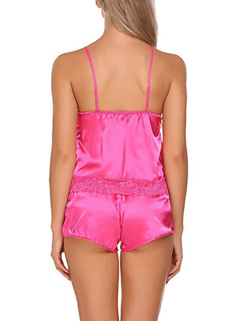 Lace Sling Top Shorts Ærmeløse Soft Home To-piece Pyjamas