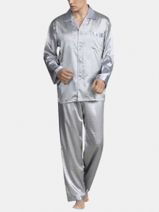 Lepal-pyjamassæt Med Glat Silkekrave