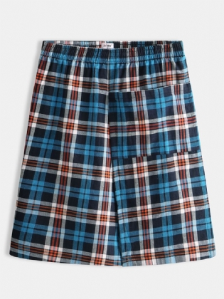 Mænd Casual Plaid Pocket Bomuld Casual Hjem Bad Nattøj Nederdele