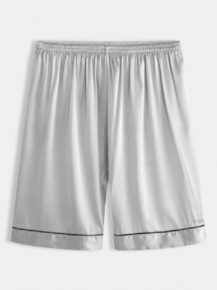 Mænd Ensfarvede Elastiske Talje Nattøj Shorts Åndbar Home Loungewear
