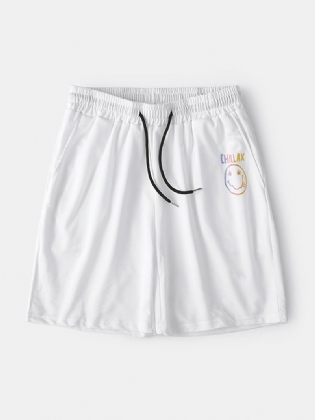 Sjovt Med Tryk Til Mænd I Ensfarvede Snøre Afslappede Shorts
