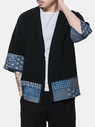 Casual Loose Printing Linen Coat