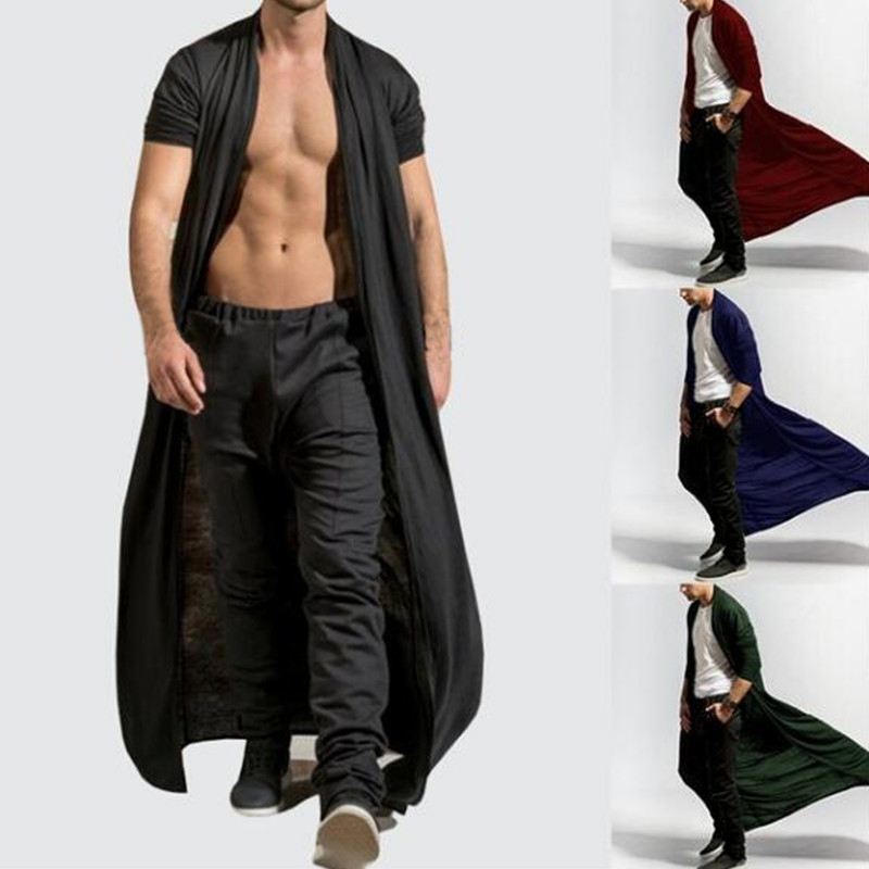 Herre Casual Loose Long Cardigans Coat
