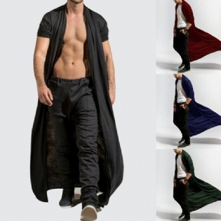 Herre Casual Loose Long Cardigans Coat