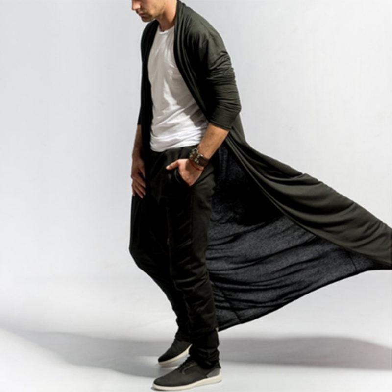 Herre Casual Loose Long Cardigans Coat