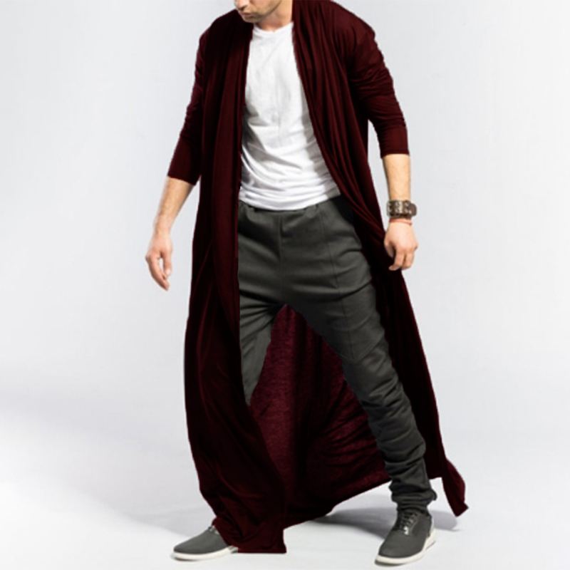 Herre Casual Loose Long Cardigans Coat