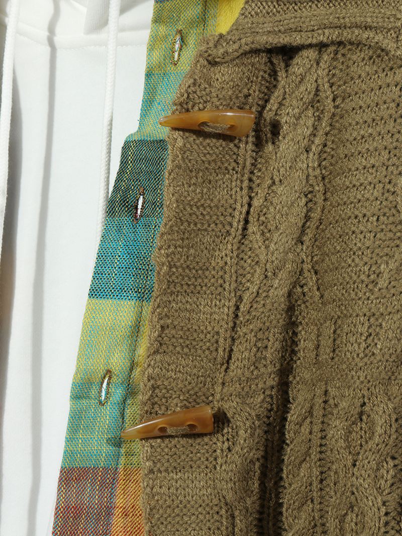 Herre Ensfarvet Strikning Toggle Sweater Cardigans