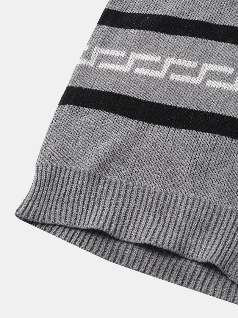Herre Etnisk Med Tryk Lynlås Strikket Casual Slim Fit Langærmet Cardigan Sweater