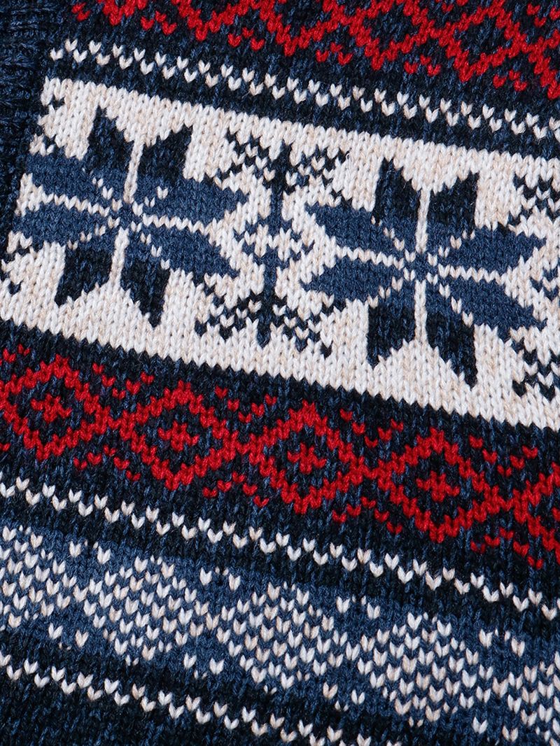 Herre Geometrisk Grafik Strikket Fleece Foret Varm Sweater Cardigans