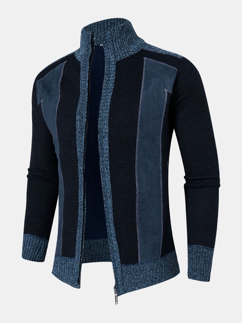 Mænd Syning Strik Lynlås Stand Krave Casual Cardigans
