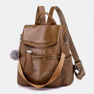 Kvinder Anti-theft Rygsæk Multifunktionstaske Tassel Zipper Bag