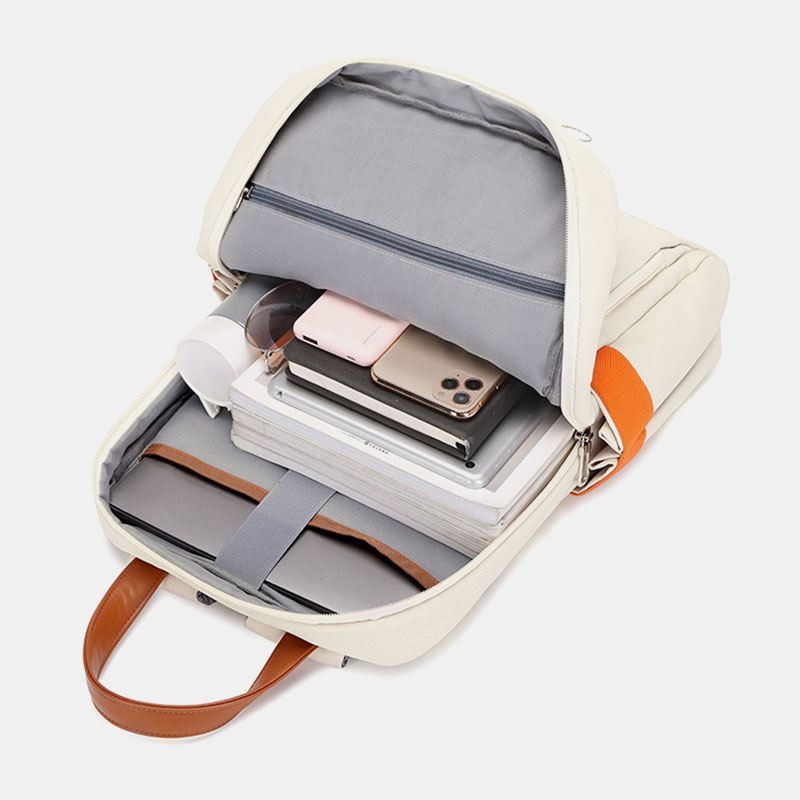 Kvinder Oxford Multi-pocket Skjult Skulderrem Design Rygsæk Vandtæt Slidfast 14 Tommer Laptop Taske