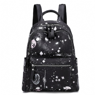 Kvinder Oxford Rygsæk Med Stor Kapacitet Starry Sky Pattern