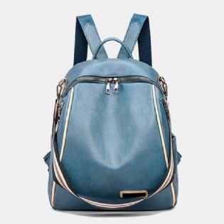 Kvinder Pu-læder Multi-carry Casual Outdoor Skoletaske Rygsæk Skuldertaske