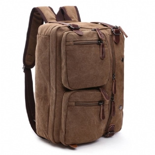Mænd 3-konvertible Håndtaske Vintage Crossbody Skuldertaske Rejserygsæk