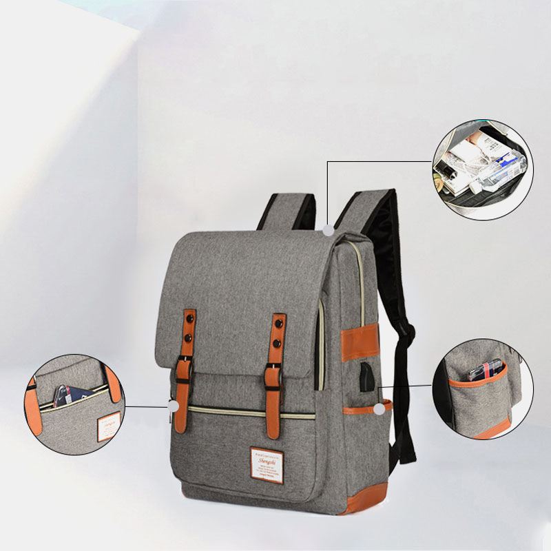 Mænd Kvinder Anti-theft Usb Stor Kapacitet Laptop Rygsæk Outdoor Travel