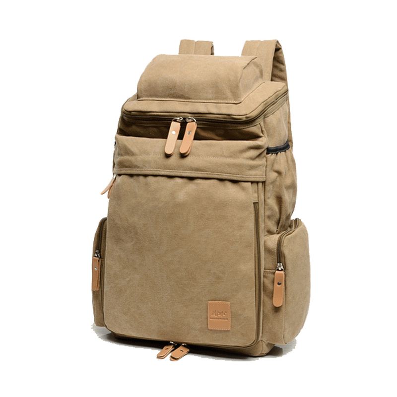 Mænd Kvinder Stor Kapacitet Skole Laptop Rygsæk Canvas Casual Rygsæk