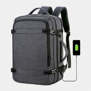 Mænd Polyester 15.6 Tommer Usb-opladning Anti-tyveri Business Laptop Taske Rygsæk