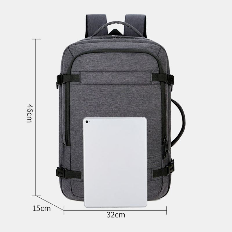 Mænd Polyester 15.6 Tommer Usb-opladning Anti-tyveri Business Laptop Taske Rygsæk