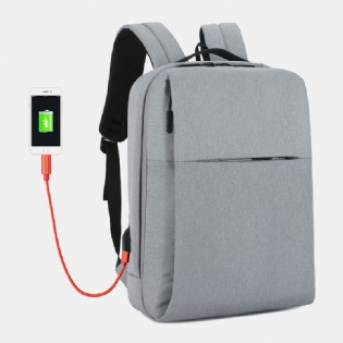 Mænd Polyester Usb-opladning Med Stor Kapacitet Business Laptop-taske Rygsæk