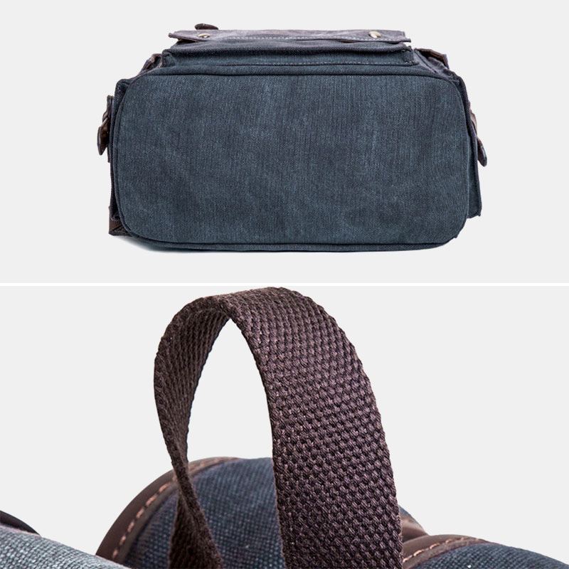 Mænd Slidfast Lærredsrygsæk Med Stor Kapacitet Vintage Casual 15.6 Tommer Bærbar Taske
