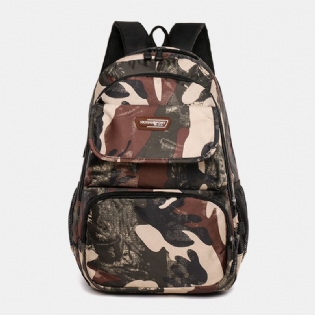 Mænd Stor Kapacitet Camouflage Vandtæt Student Skoletaske 15.6 Inch Laptop Taske Rejse Udendørs Rygsæk